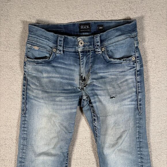 Buckle Black Women's Jeans Size 30s Fit No 9 Bootleg Distressed Grunge Destroyed - Picture 2 of 14